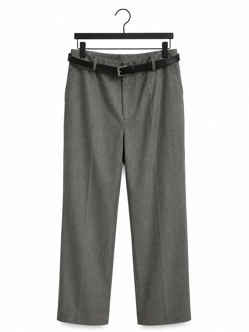 RW&CO Women's Gray Dress Pants with Belt Size 12P Business Classic Fit